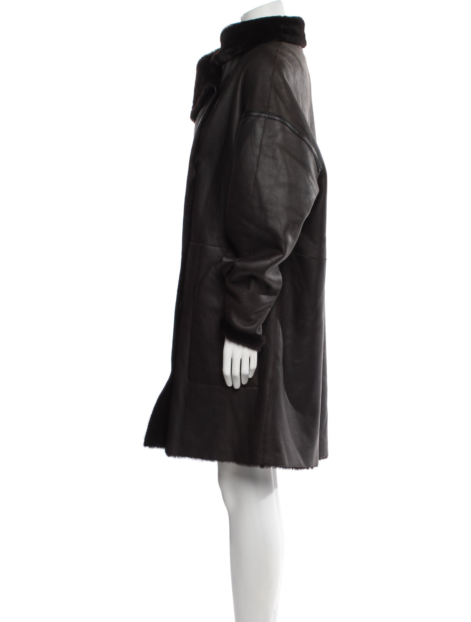 Yves Salomon Shearling Faux Fur Coat