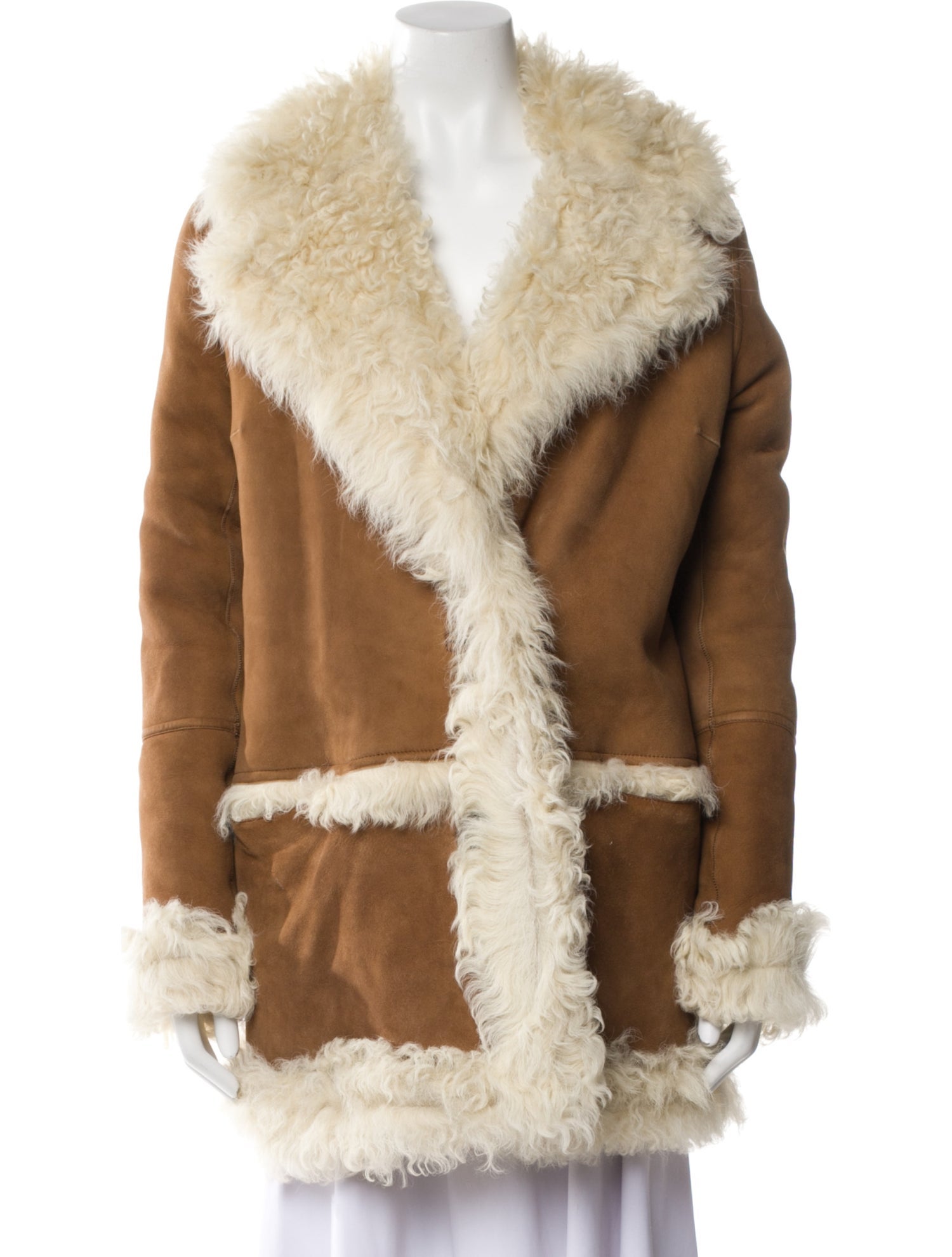 Yves Salomon Lamb Leather Faux Fur Jacket