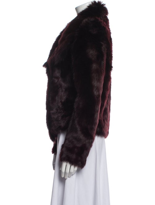 Yves Salomon Lamb Leather Faux Fur Coat
