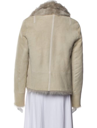 Yves Salomon Lamb Leather Faux Fur Jacket