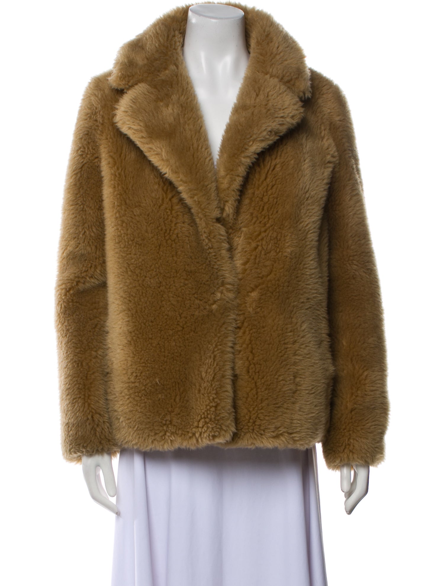 Yves Salomon Wool Faux Fur Jacket