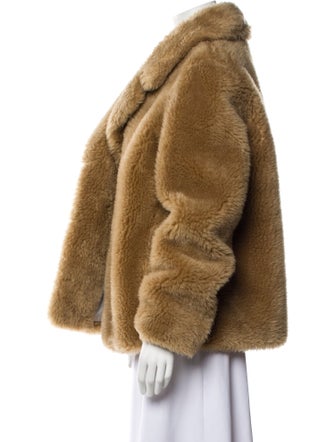 Yves Salomon Wool Faux Fur Coat