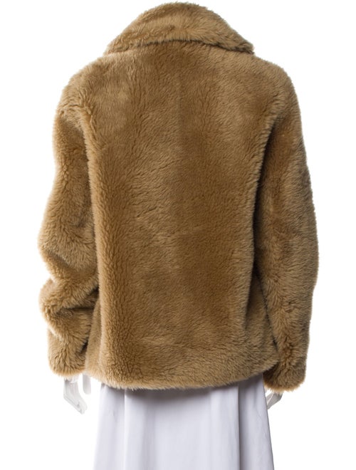 Yves Salomon Wool Faux Fur Coat