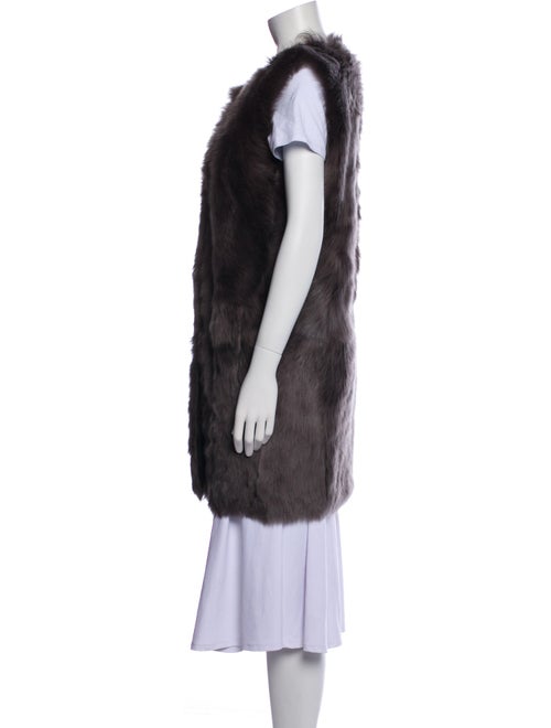 Yves Salomon Lamb Leather Faux Fur Coat
