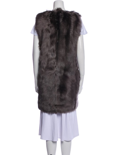 Yves Salomon Lamb Leather Faux Fur Coat