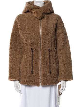 Yves Salomon Lamb Leather Faux Fur Jacket