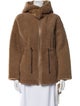 Yves Salomon Lamb Leather Faux Fur Jacket