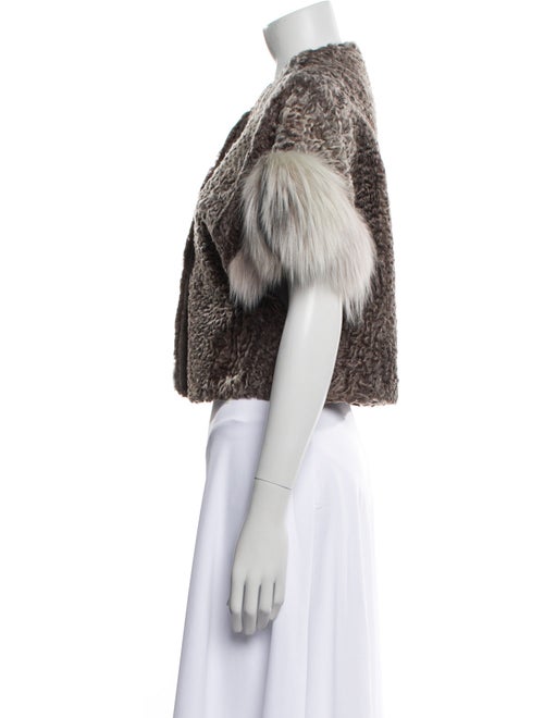 Yves Salomon Cashmere Printed Faux Fur Jacket