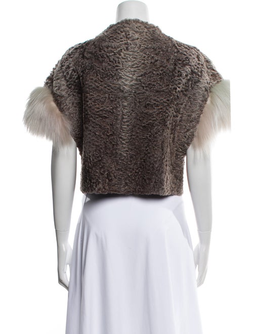 Yves Salomon Cashmere Printed Faux Fur Jacket