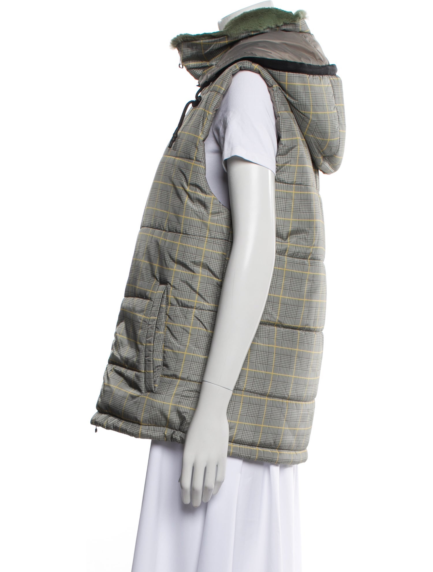 Yves Salomon Plaid Print Vest