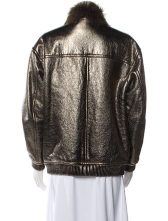 Yves Salomon Lamb Leather Fur Jacket