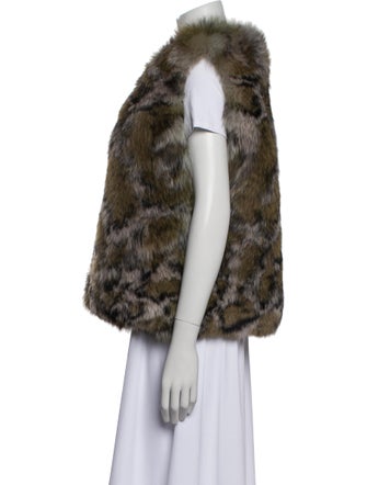 Yves Salomon Fox Animal Print Fur Jacket