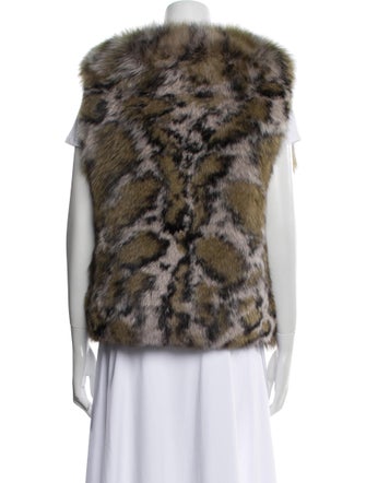 Yves Salomon Fox Animal Print Fur Jacket