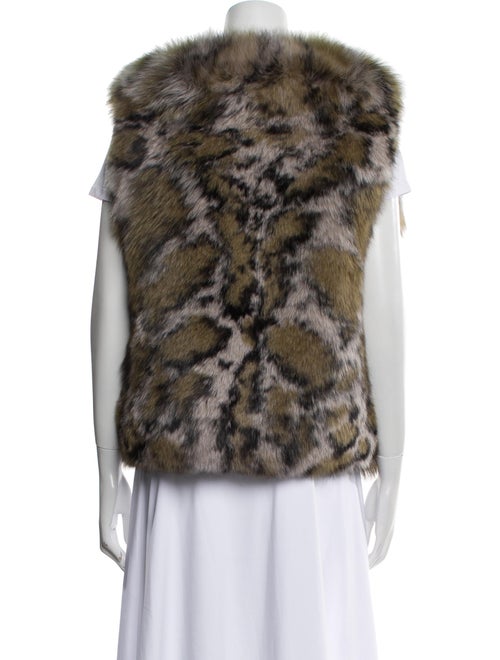 Yves Salomon Fox Animal Print Fur Jacket