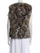 Yves Salomon Fox Animal Print Fur Jacket