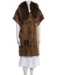 Yves Salomon Lamb Leather Animal Print Faux Fur Coat