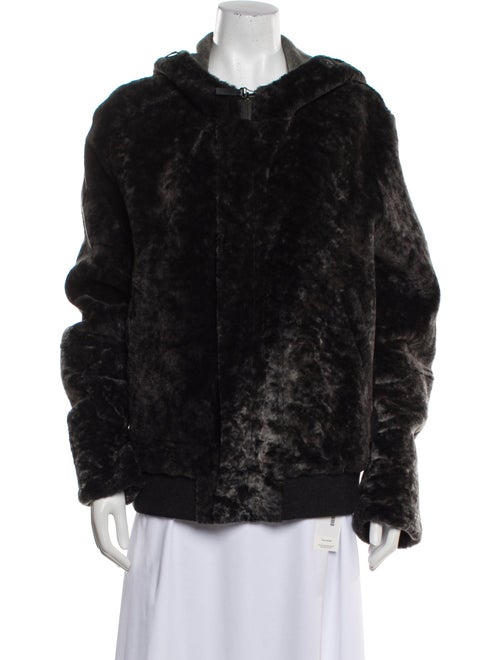 Yves Salomon Lamb Leather Faux Fur Jacket