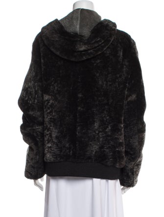 Yves Salomon Lamb Leather Faux Fur Jacket
