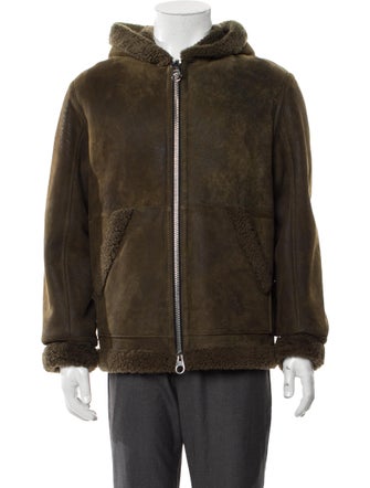 Yves Salomon Lamb Leather Faux Fur Coat