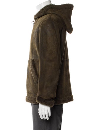 Yves Salomon Lamb Leather Faux Fur Coat