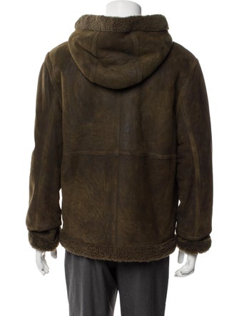 Yves Salomon Lamb Leather Faux Fur Coat