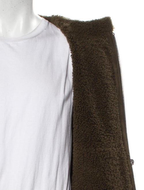 Yves Salomon Lamb Leather Faux Fur Coat