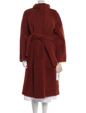 Yves Salomon Lamb Leather Faux Fur Coat