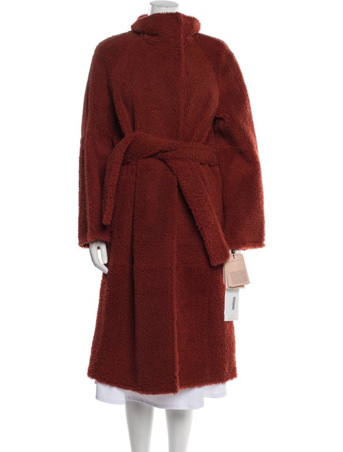 Yves Salomon Lamb Leather Faux Fur Coat