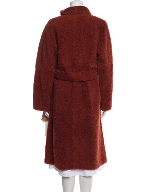 Yves Salomon Lamb Leather Faux Fur Coat