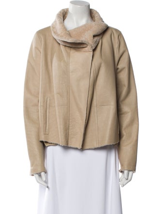 Yves Salomon Lambskin Faux Fur Jacket
