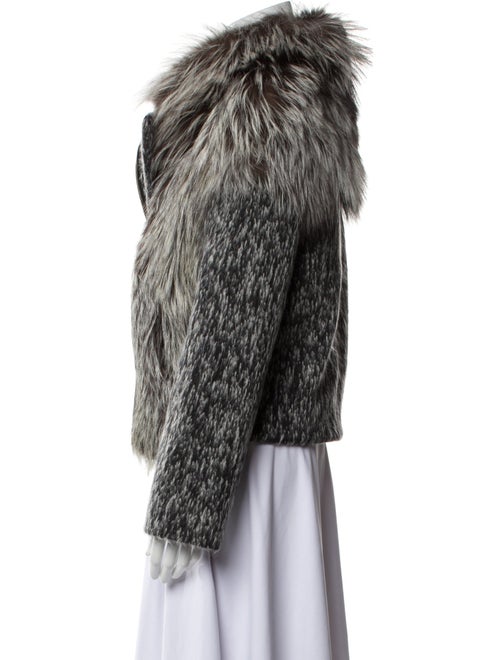 Yves Salomon Fox Animal Print Fur Coat