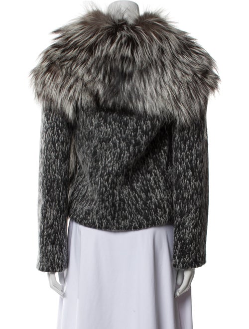 Yves Salomon Fox Animal Print Fur Coat