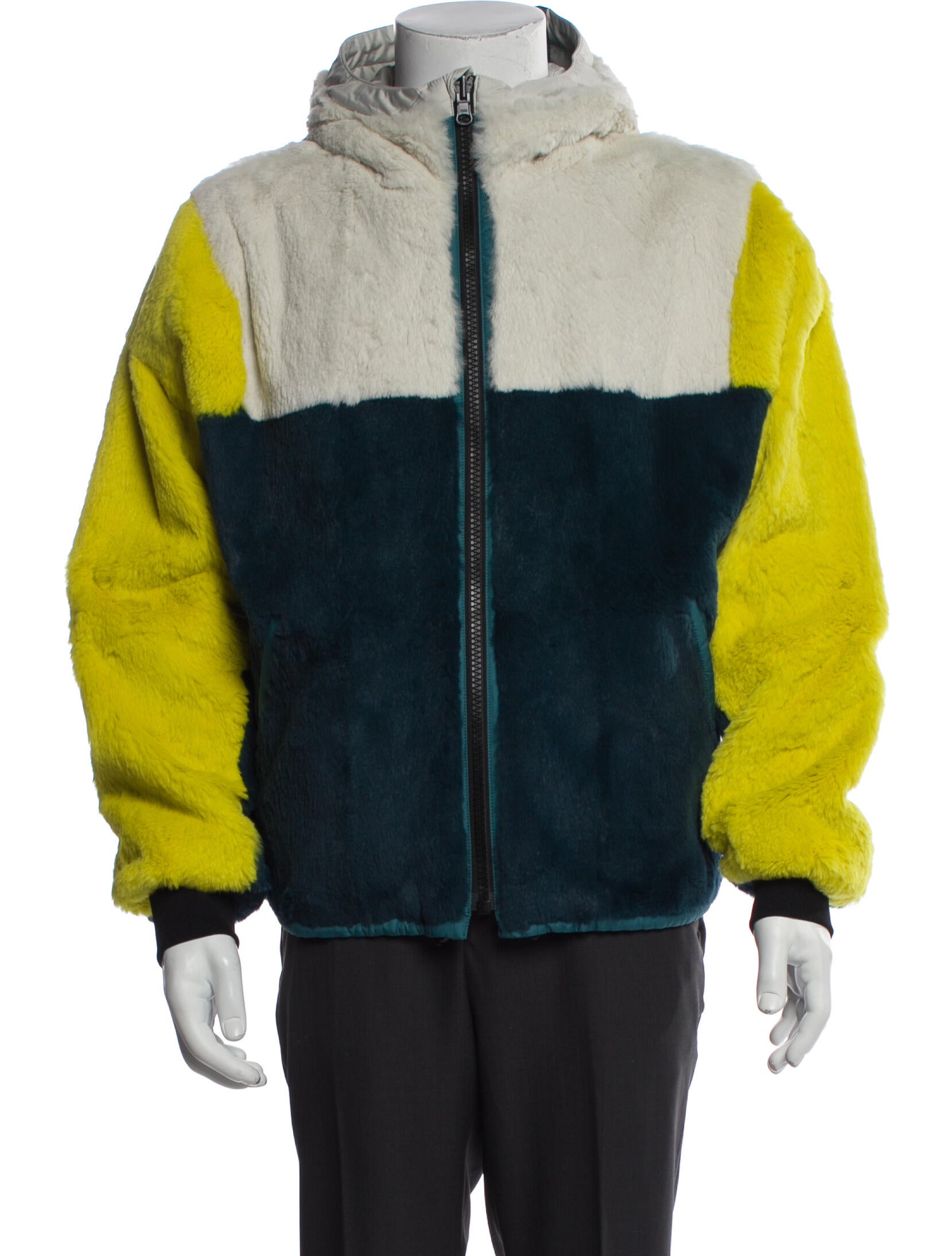 Yves Salomon Colorblock Pattern Jacket w/ Tags