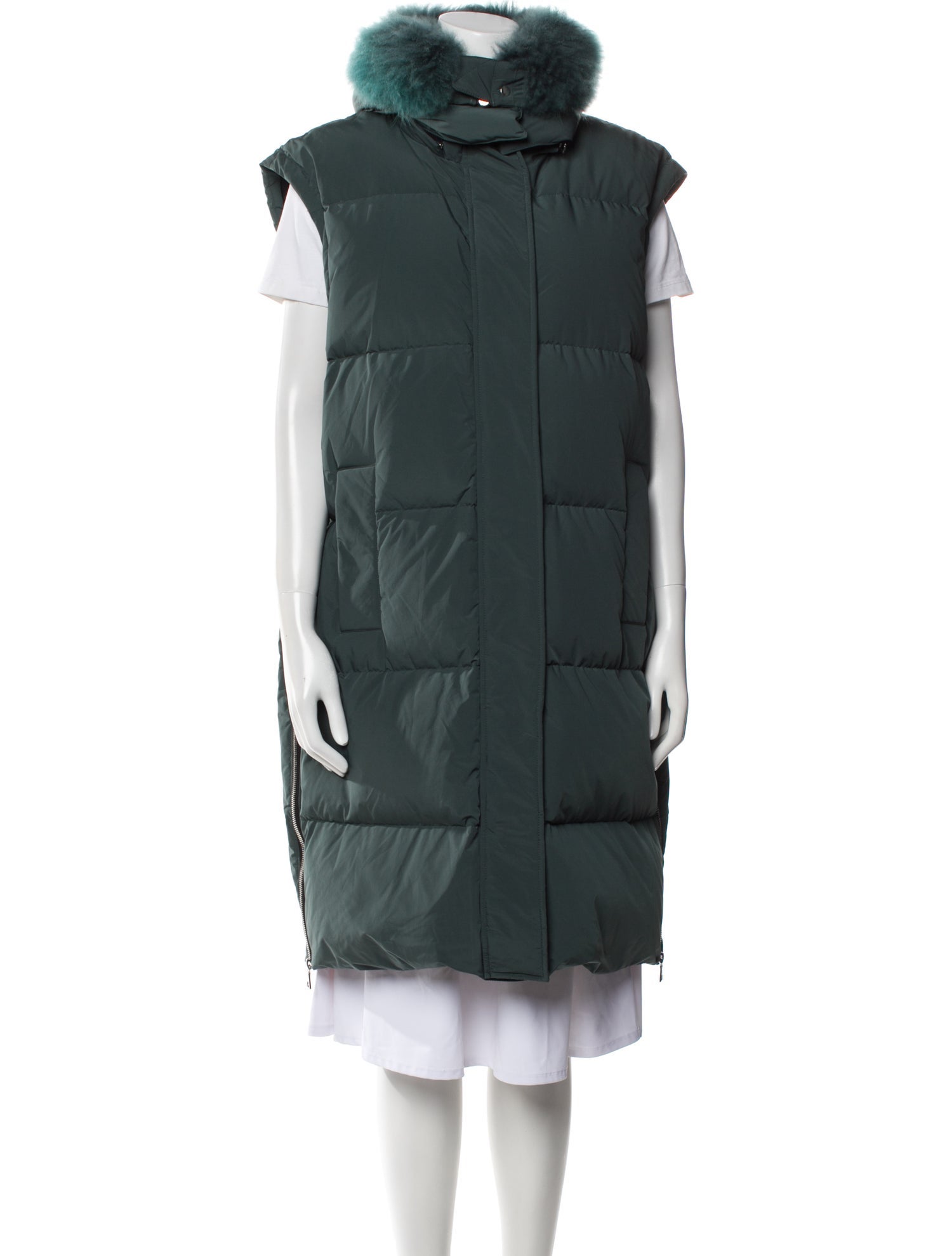 Yves Salomon Vest w/ tie belt included Faux Fur Jacket w/ Tags