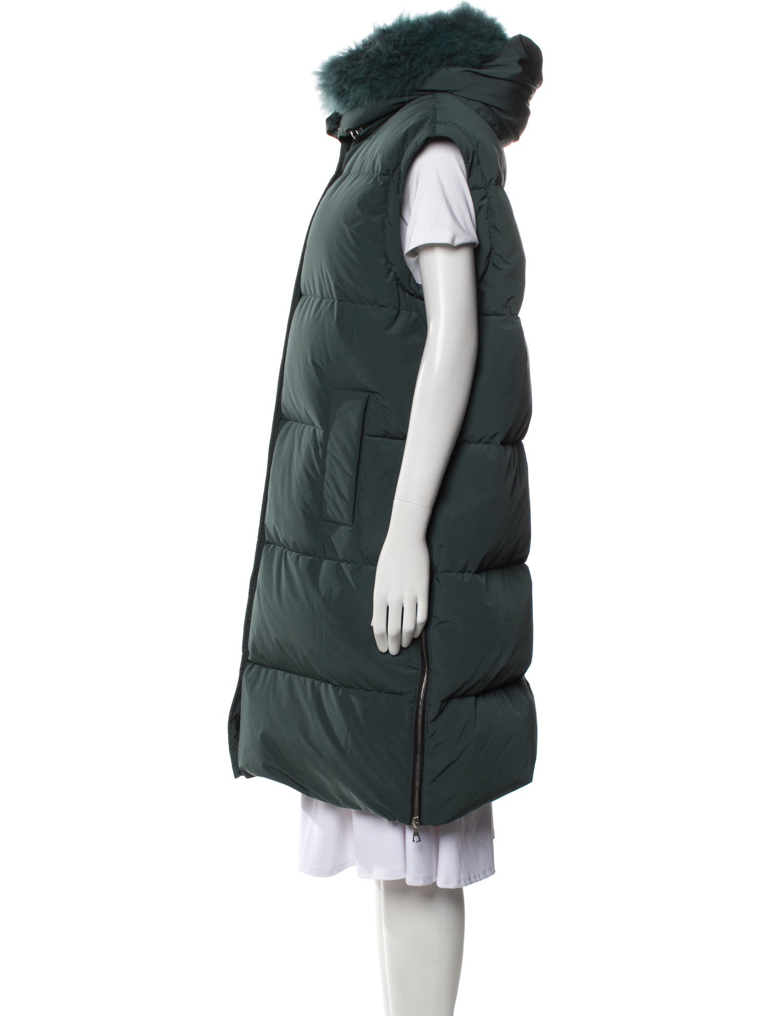 Yves Salomon Vest w/ tie belt included Faux Fur Jacket w/ Tags