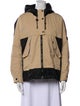 Yves Salomon Lamb Leather Colorblock Pattern Down Jacket