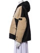 Yves Salomon Lamb Leather Colorblock Pattern Down Jacket