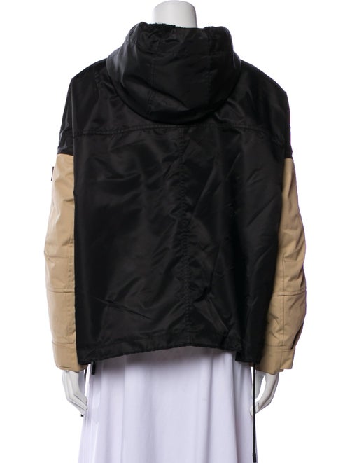 Yves Salomon Lamb Leather Colorblock Pattern Down Jacket