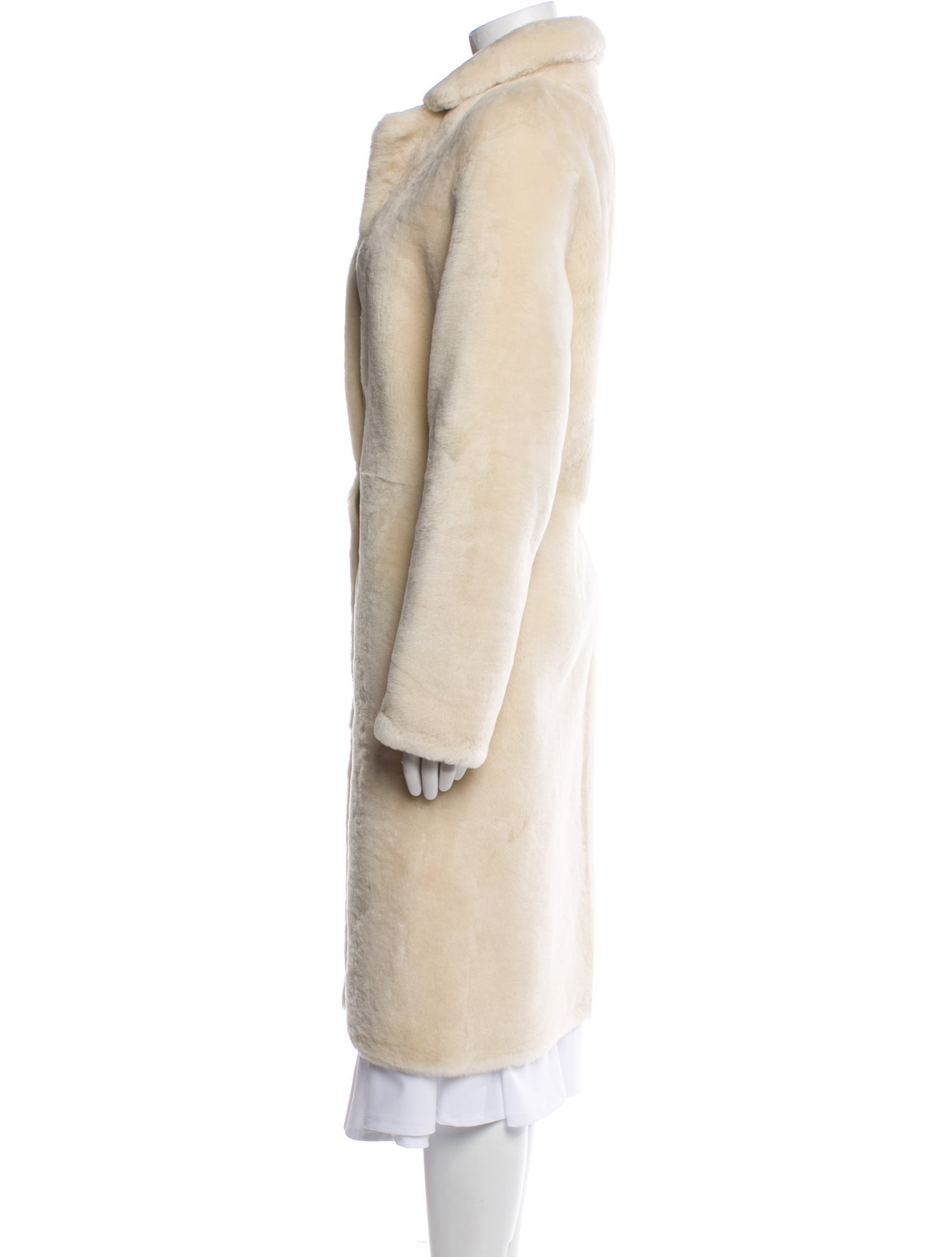 Yves Salomon Lamb Leather Faux Fur Coat
