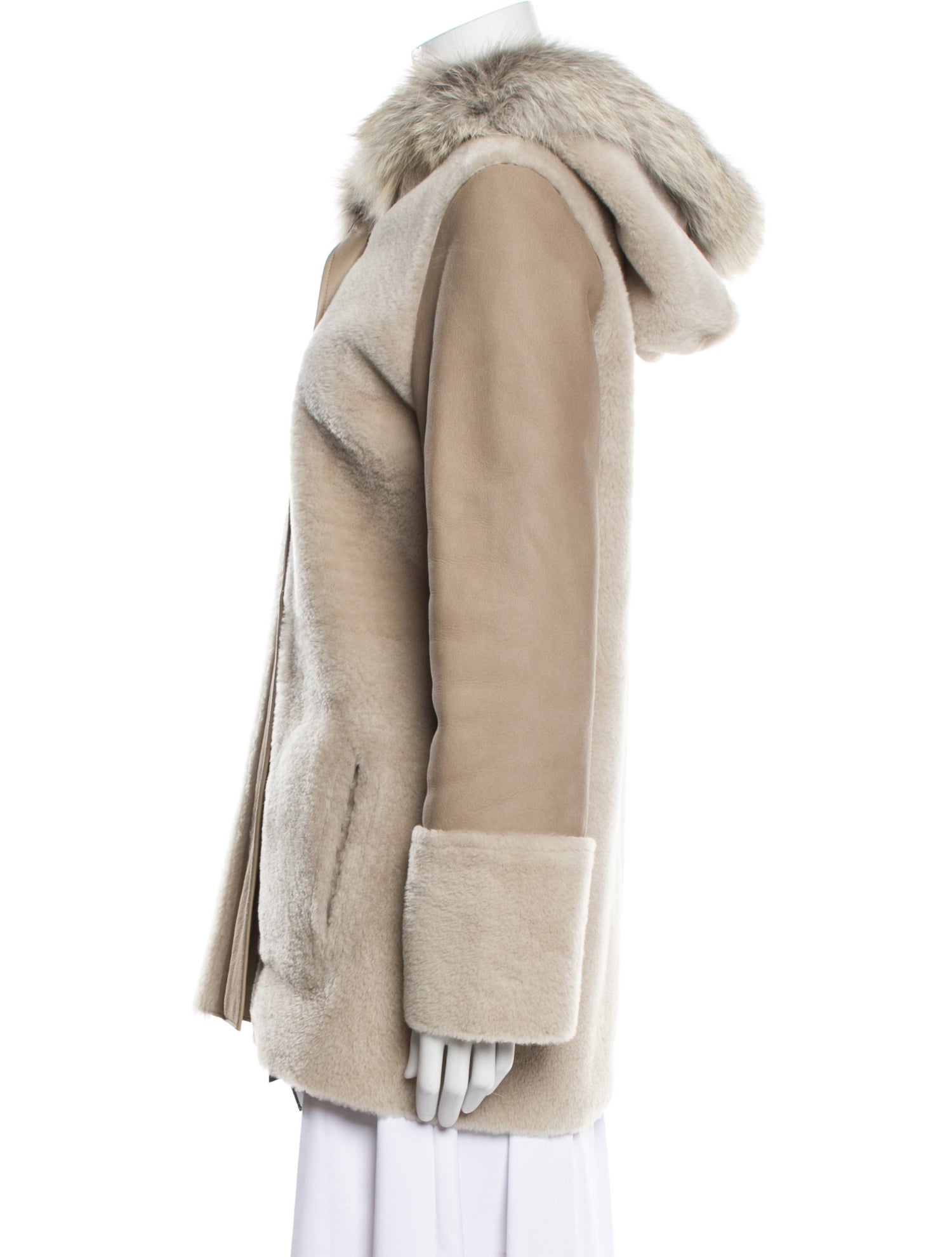 Yves Salomon Lamb Leather Fur Jacket