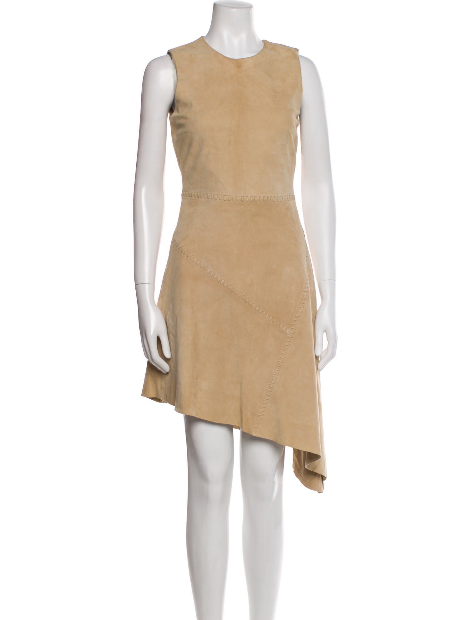 Yves Salomon Lamb Leather Knee-Length Dress