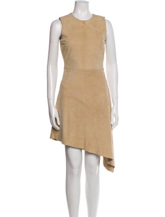 Yves Salomon Lamb Leather Knee-Length Dress