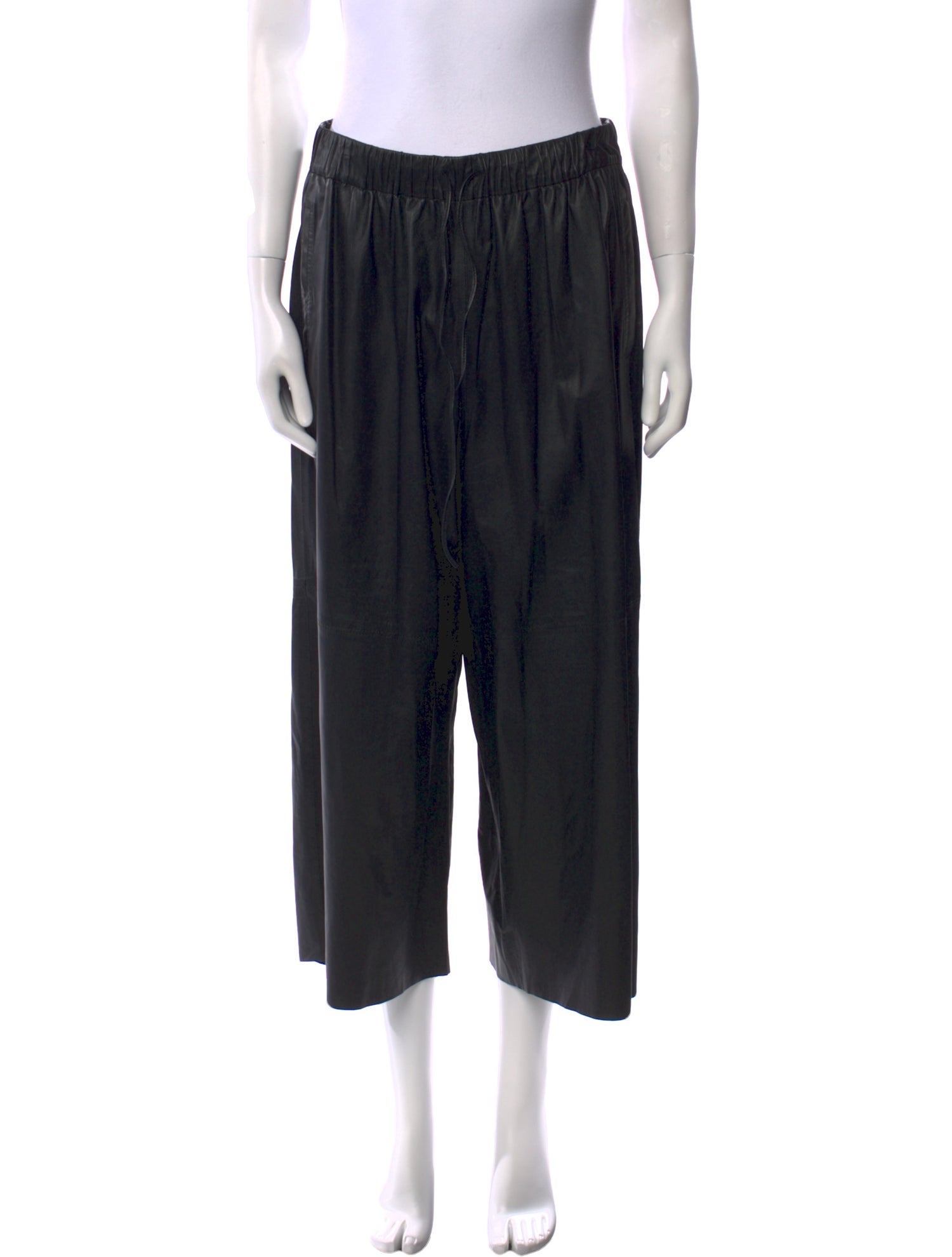 Yves Salomon Leather Wide Leg Pants