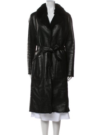 Yves Salomon Lamb Leather Fur Coat