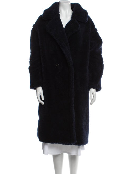 Yves Salomon Wool Faux Fur Coat