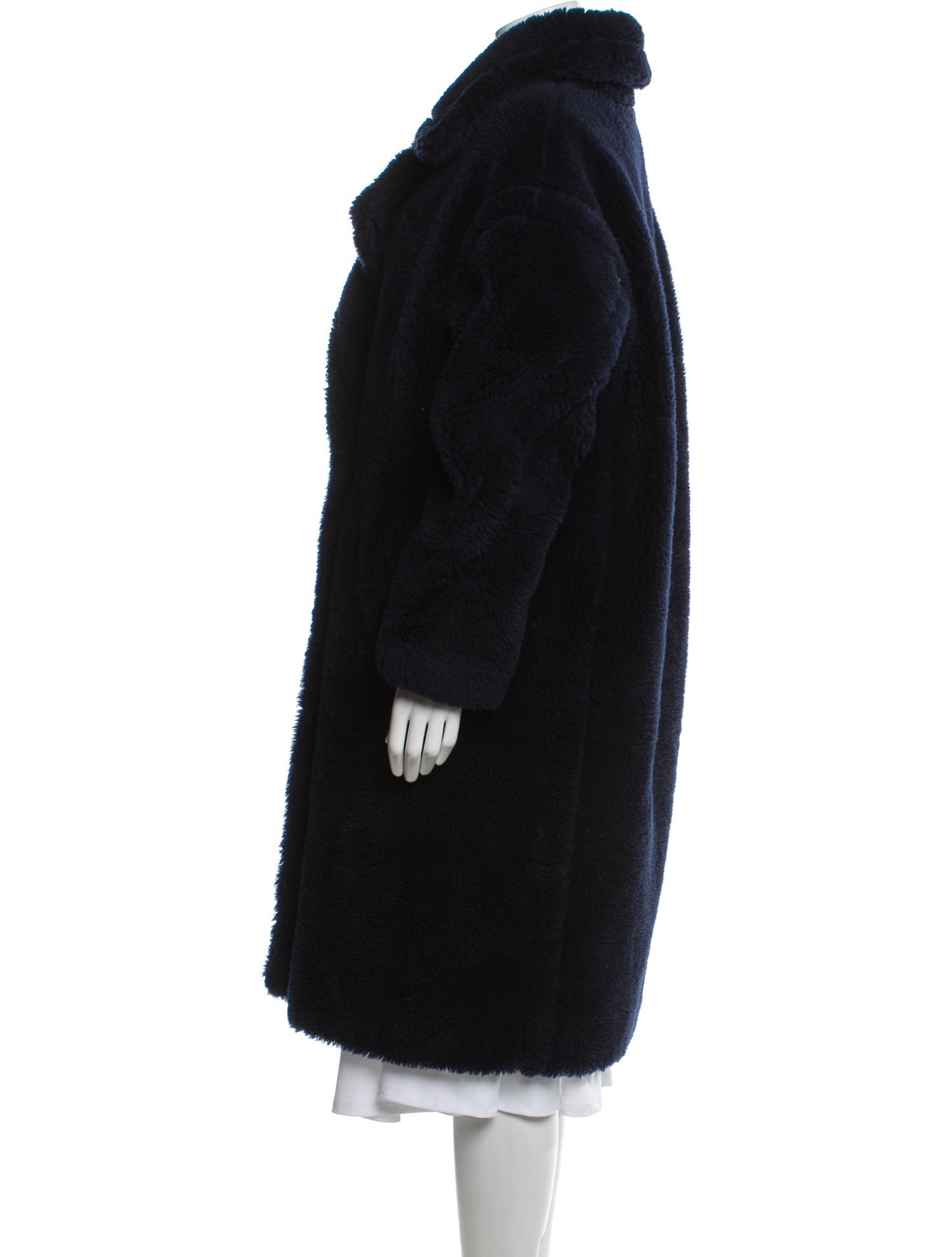 Yves Salomon Wool Faux Fur Coat