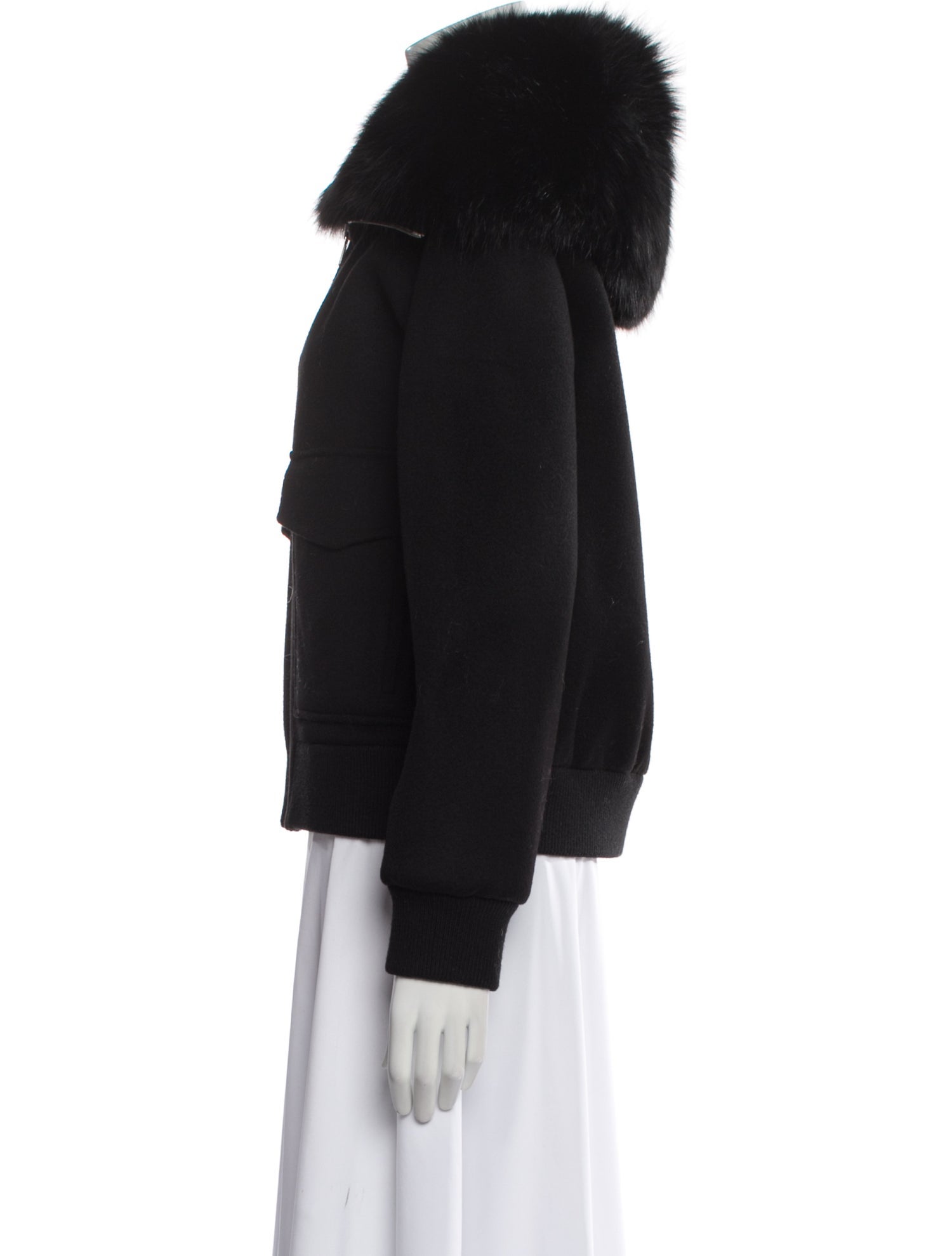 Yves Salomon Wool Fur Jacket