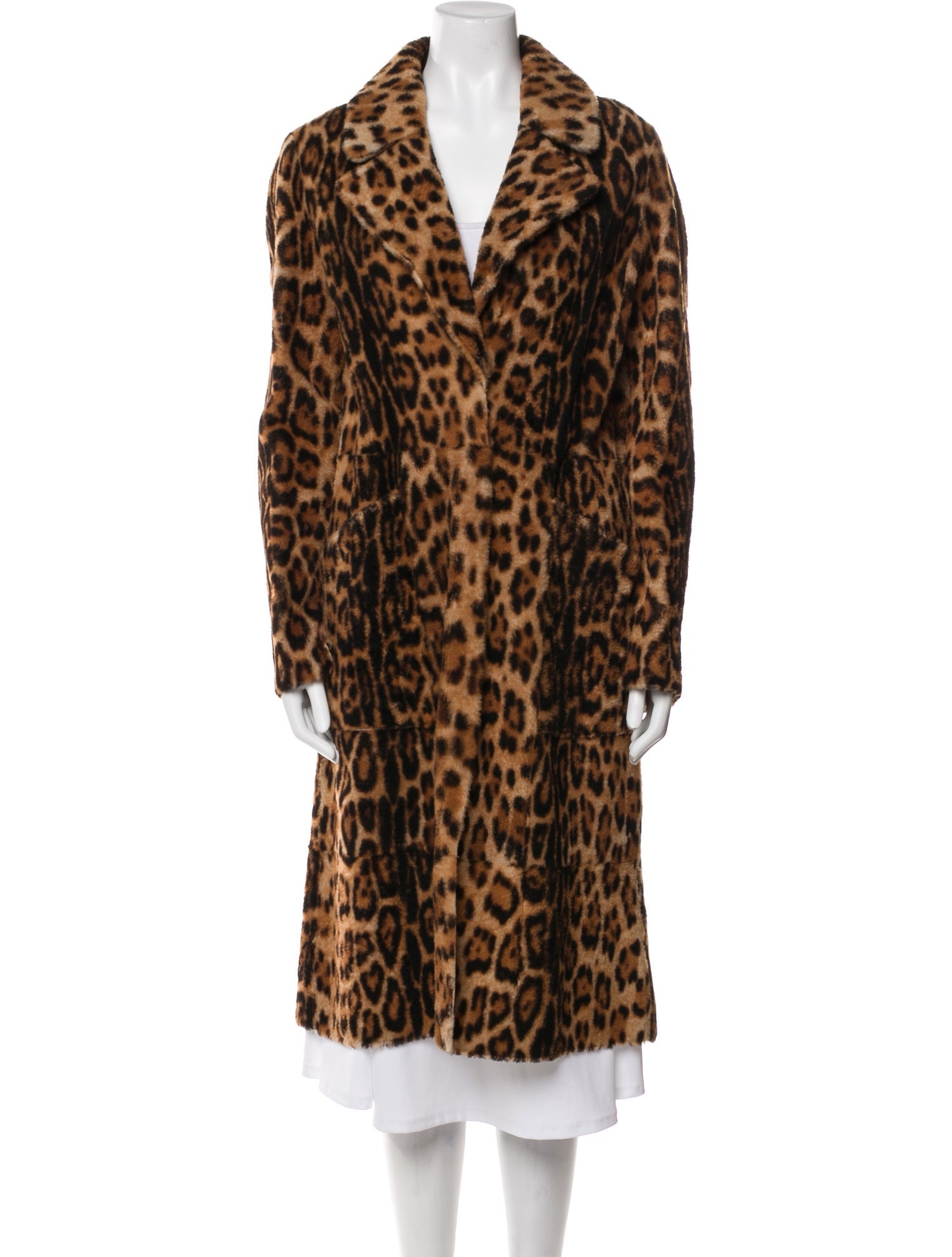 Yves Salomon Lambskin Animal Print Fur Coat