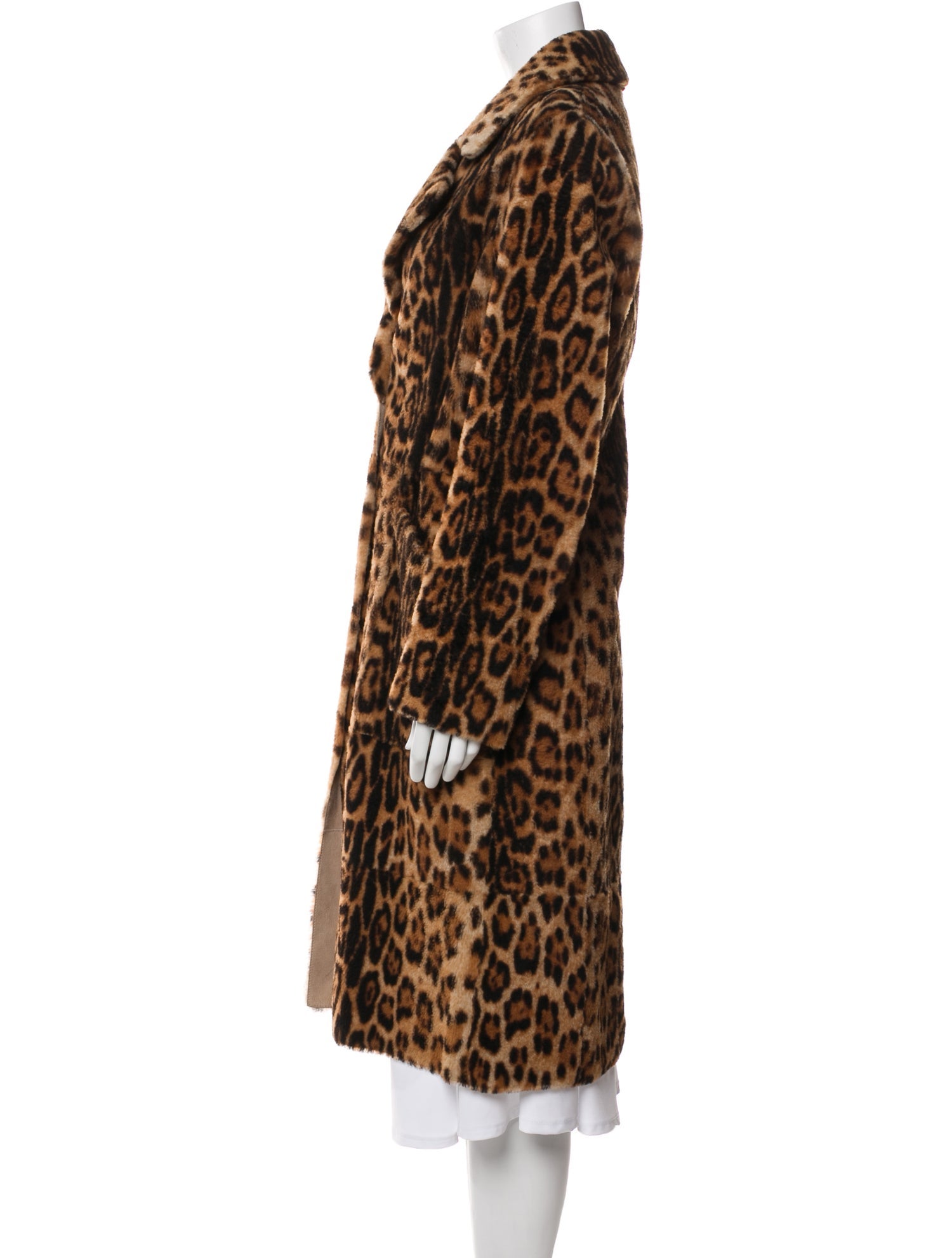 Yves Salomon Lambskin Animal Print Fur Coat