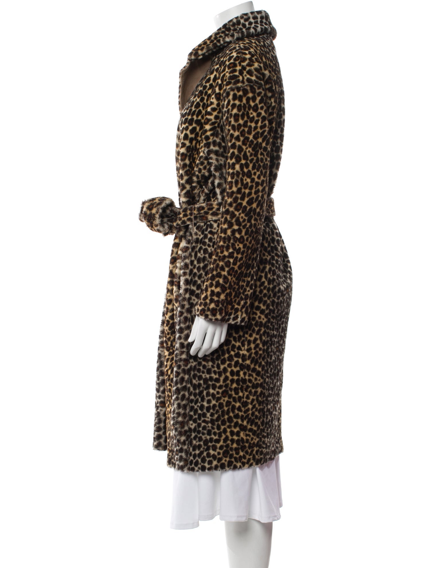 Yves Salomon Lamb Leather Animal Print Faux Fur Jacket